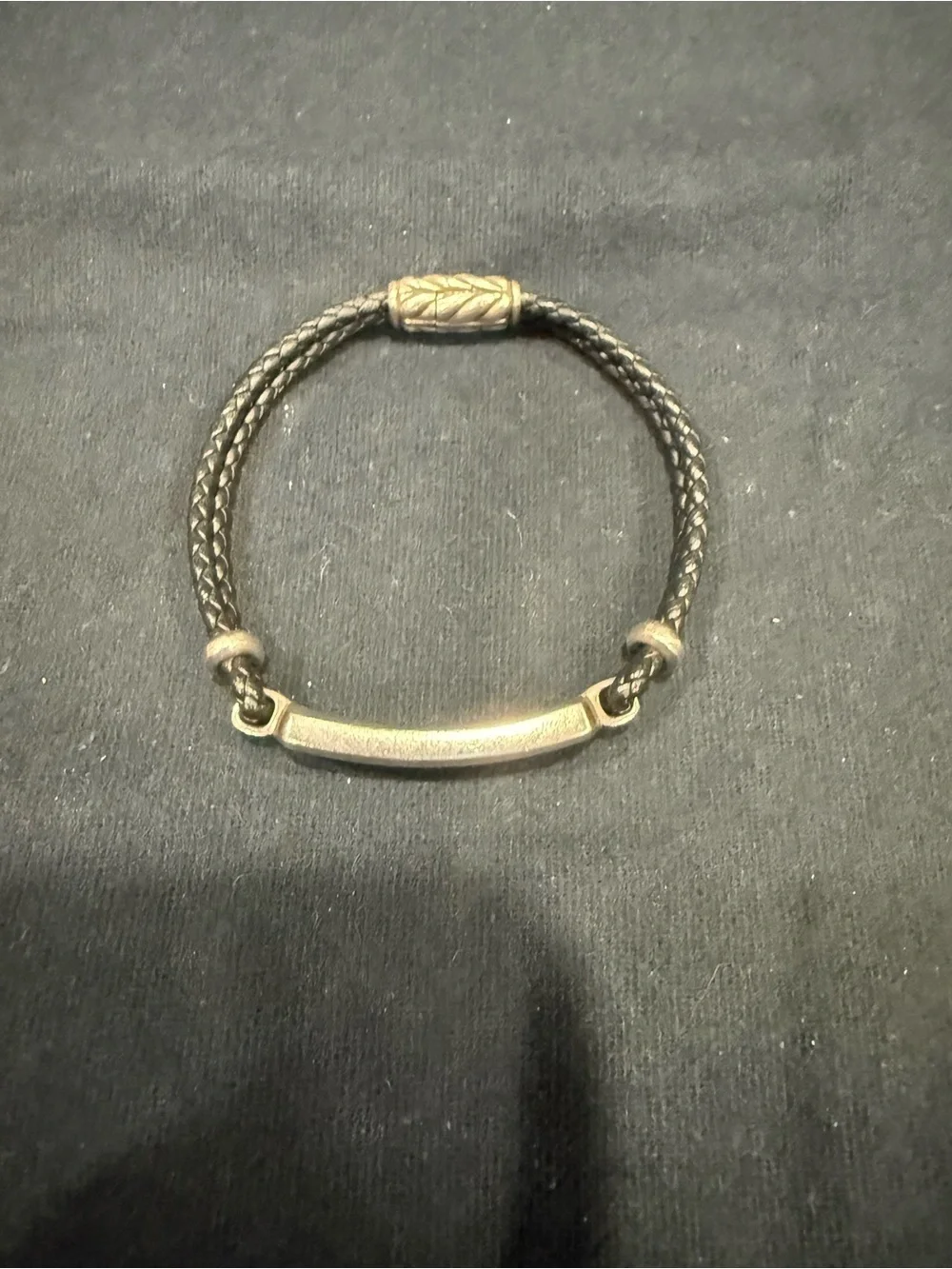 David Yurman Men's Exotic Stone Leather Bracelet Onyx